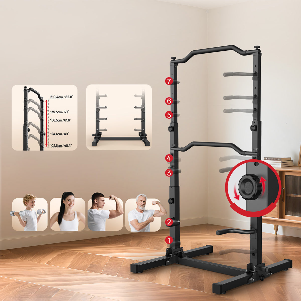 JOROTO JU30 Power Tower – Foldable Pull-Up & Dip Station
