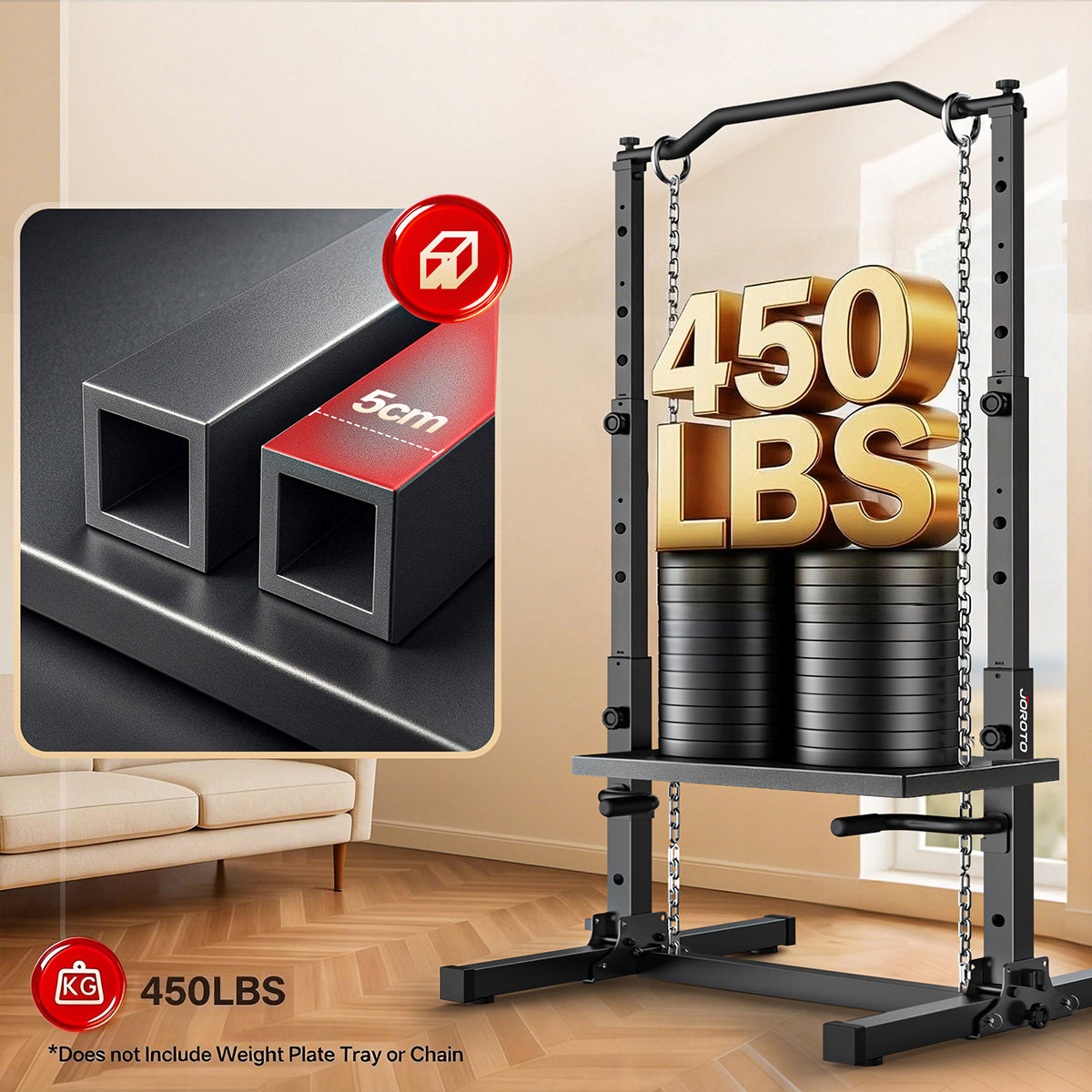 JOROTO JU30 Power Tower – Foldable Pull-Up & Dip Station