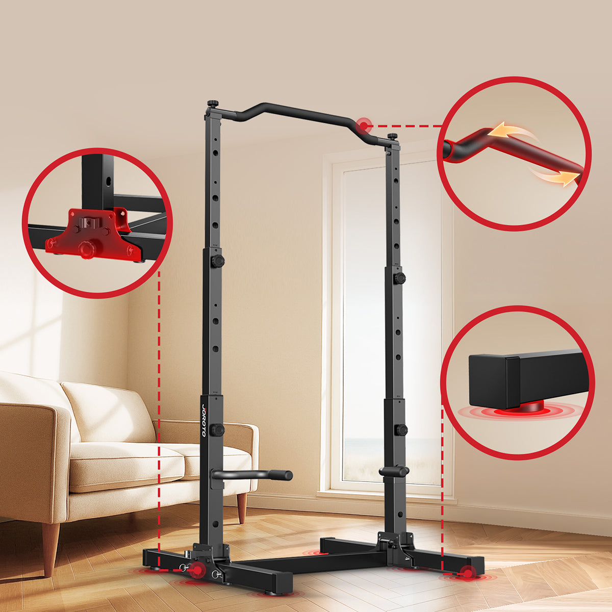 JOROTO JU30 Power Tower – Foldable Pull-Up & Dip Station