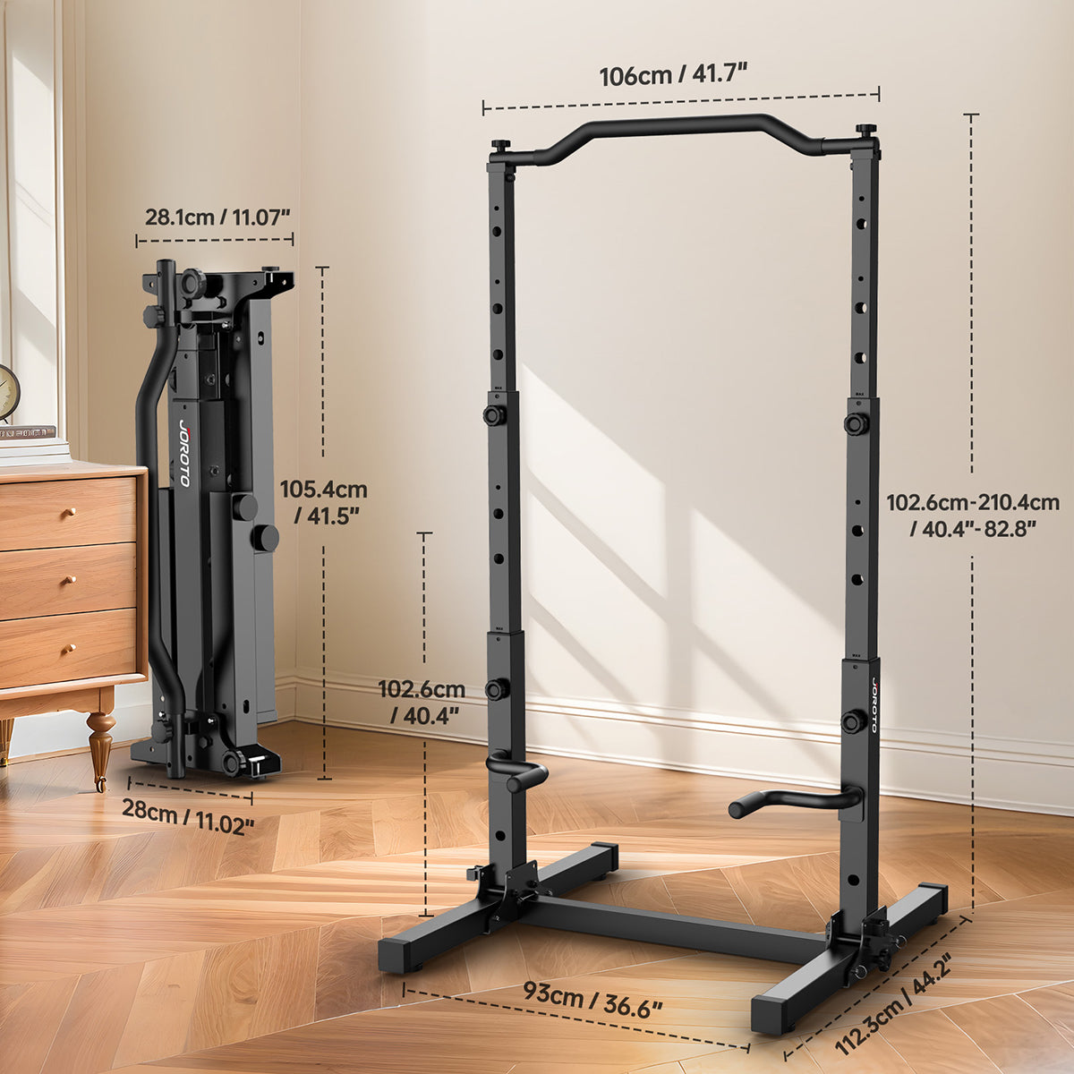 JOROTO JU30 Power Tower – Foldable Pull-Up & Dip Station