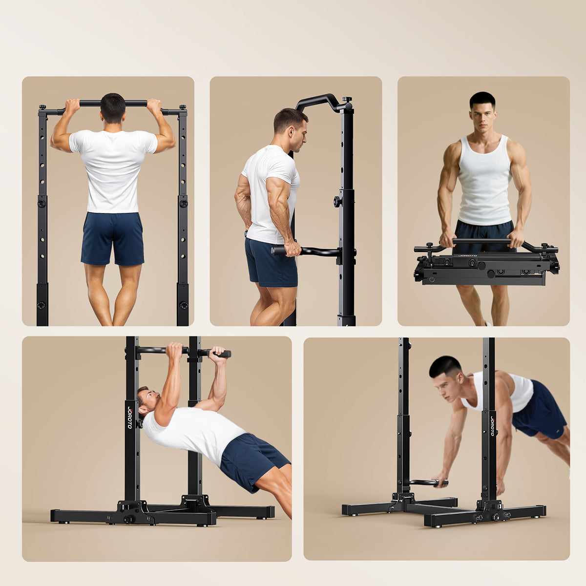 JOROTO JU30 Power Tower – Foldable Pull-Up & Dip Station