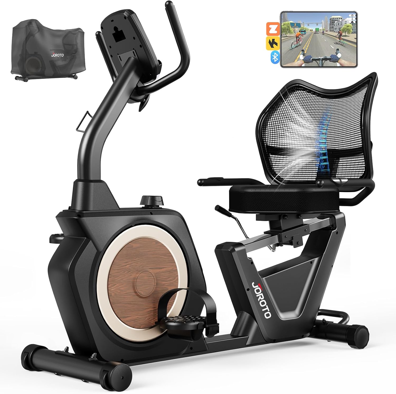 JOROTO JH50 Recumbent Exercise Bike – 16-Level Magnetic Resistance, App Compatible, 400 lb Capacity for Home Use