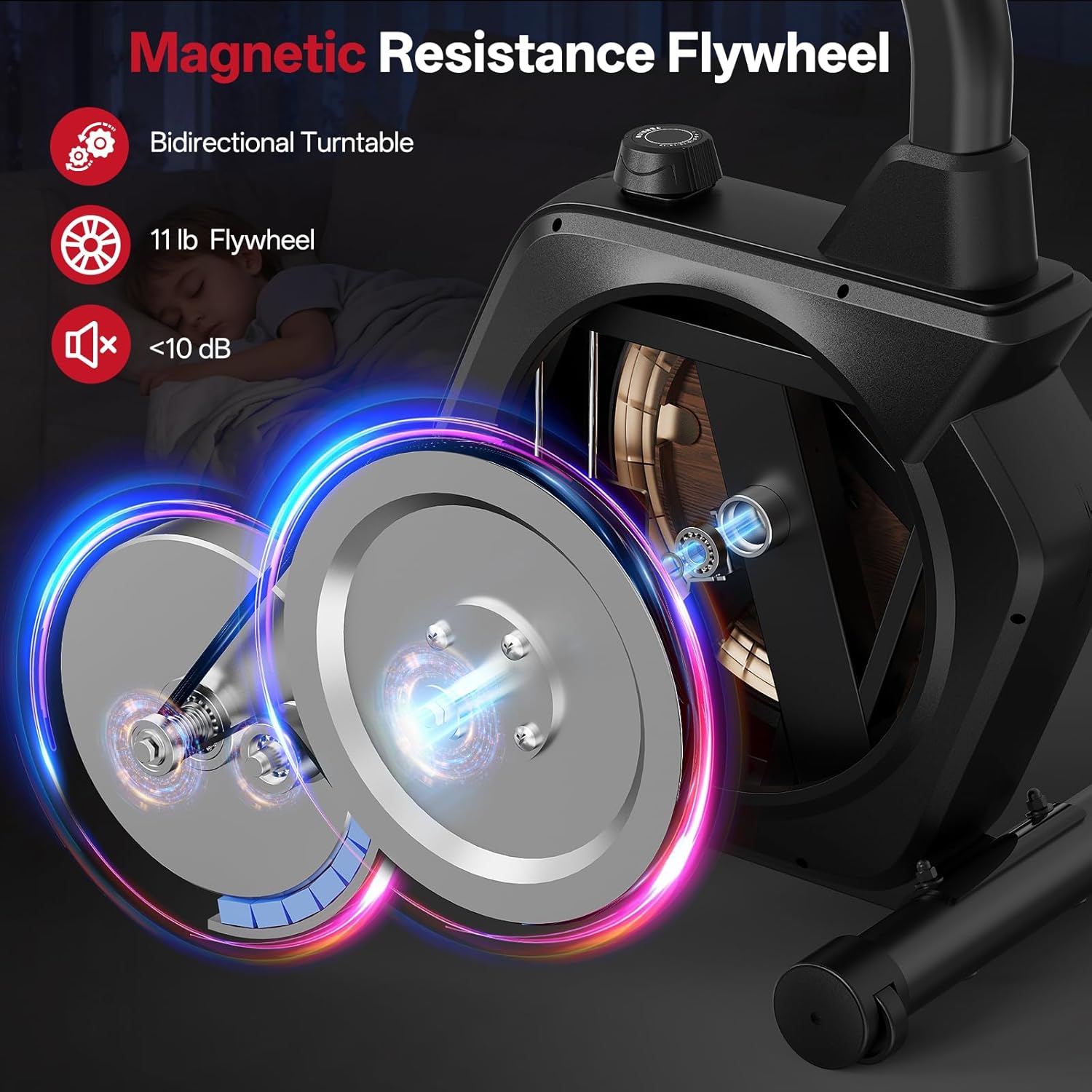 JOROTO JH50 Recumbent Exercise Bike – 16-Level Magnetic Resistance, App Compatible, 400 lb Capacity for Home Use