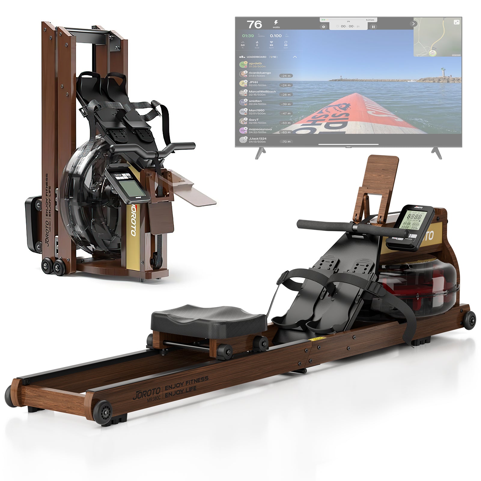 JOROTO MR380C - Water Resistance Rowing Machine in Onyx Edition