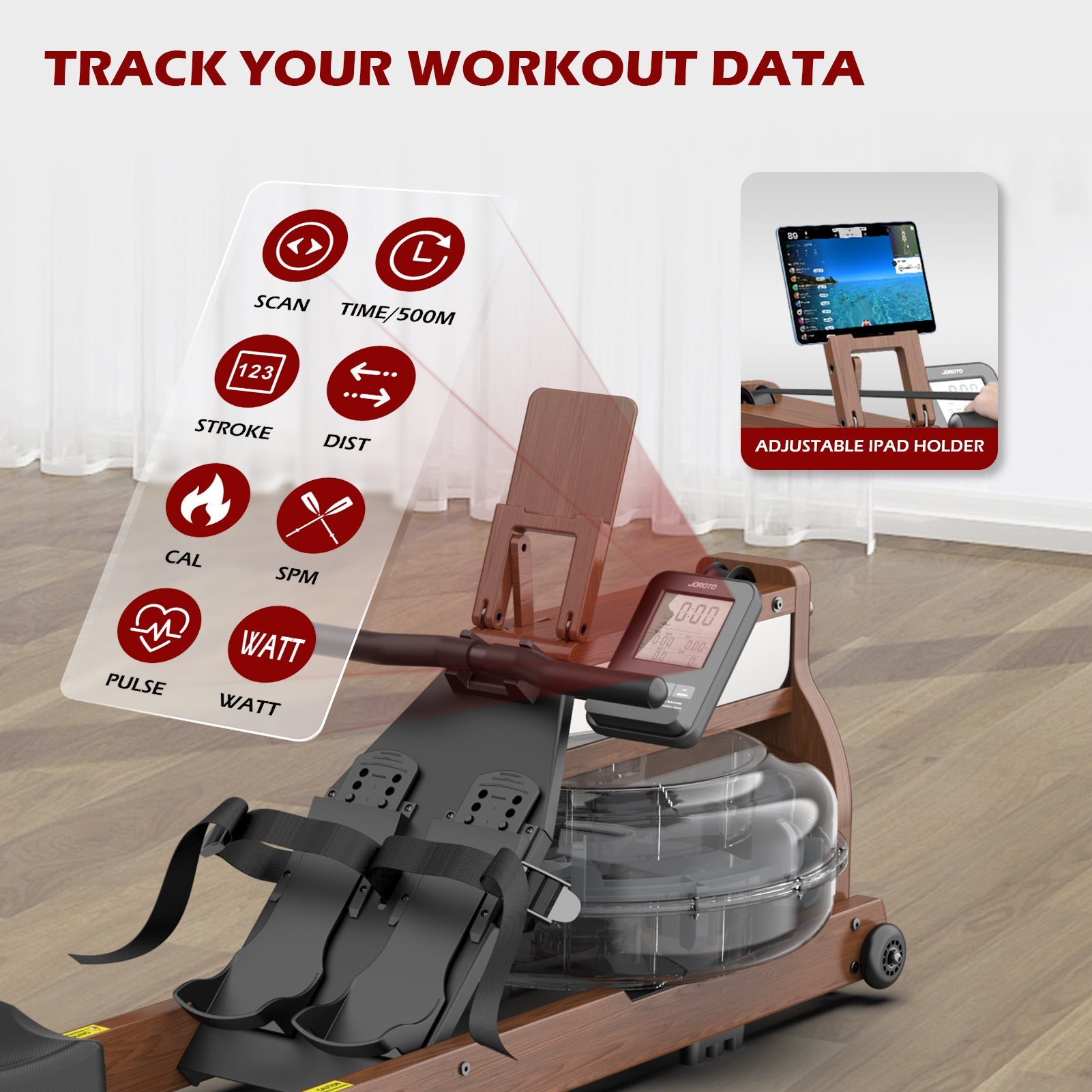 JOROTO MR380 - Luxury Experience Water Resistance Rowing Machine - Jorotofitness