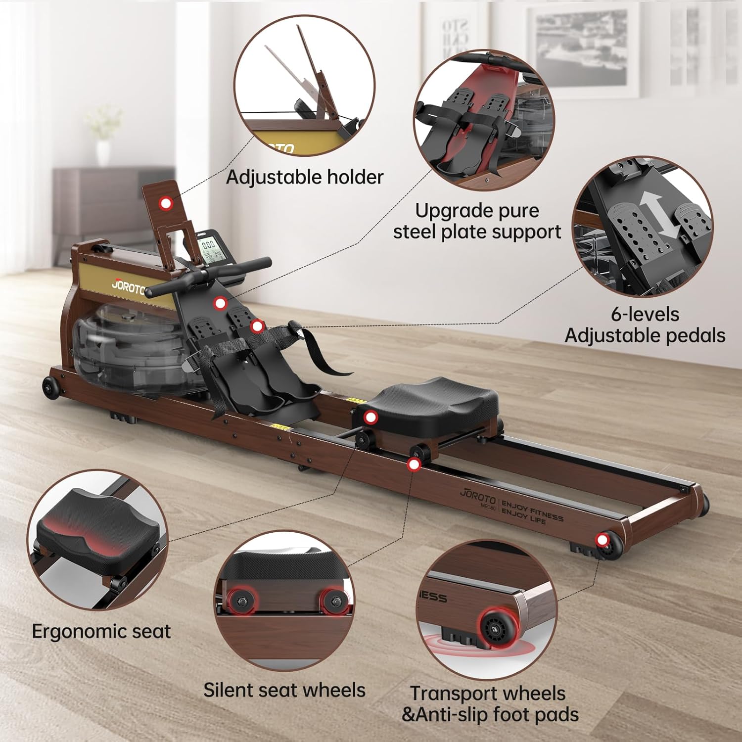 JOROTO MR380C Water Rowing Machine – Crafted for Performance, Built for Your Home - Jorotofitness