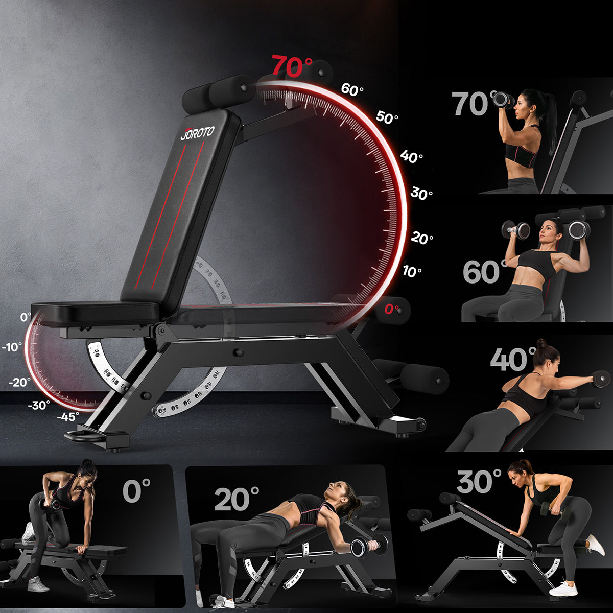 MD70 3-in-1 Adjustable Weight Bench - 1200 lbs Capacity Home Gym Bench