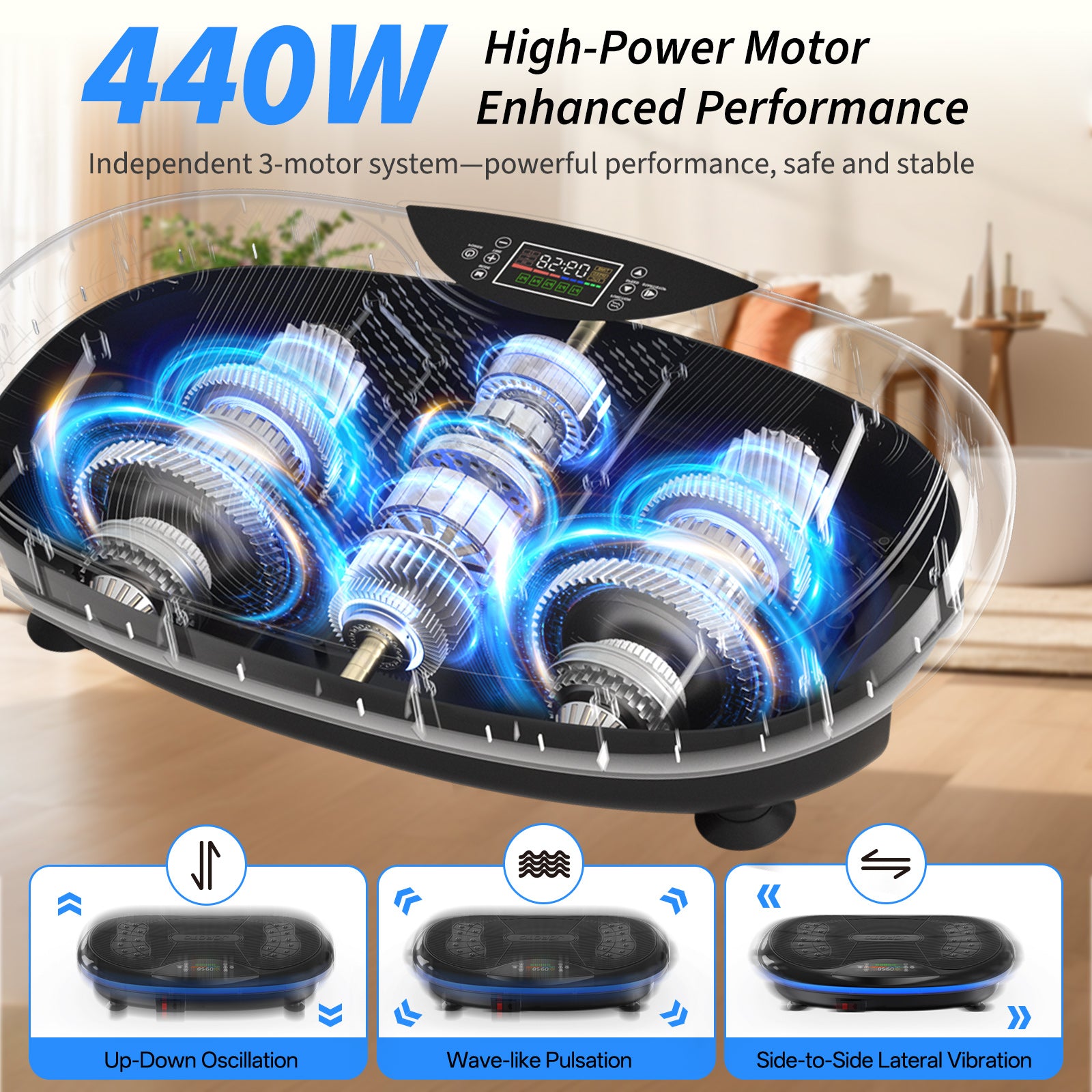 JOROTO JV80 Vibration Plate Machine – 4D Full Body Trainer with Triple Motor, App Support & Bluetooth Speaker