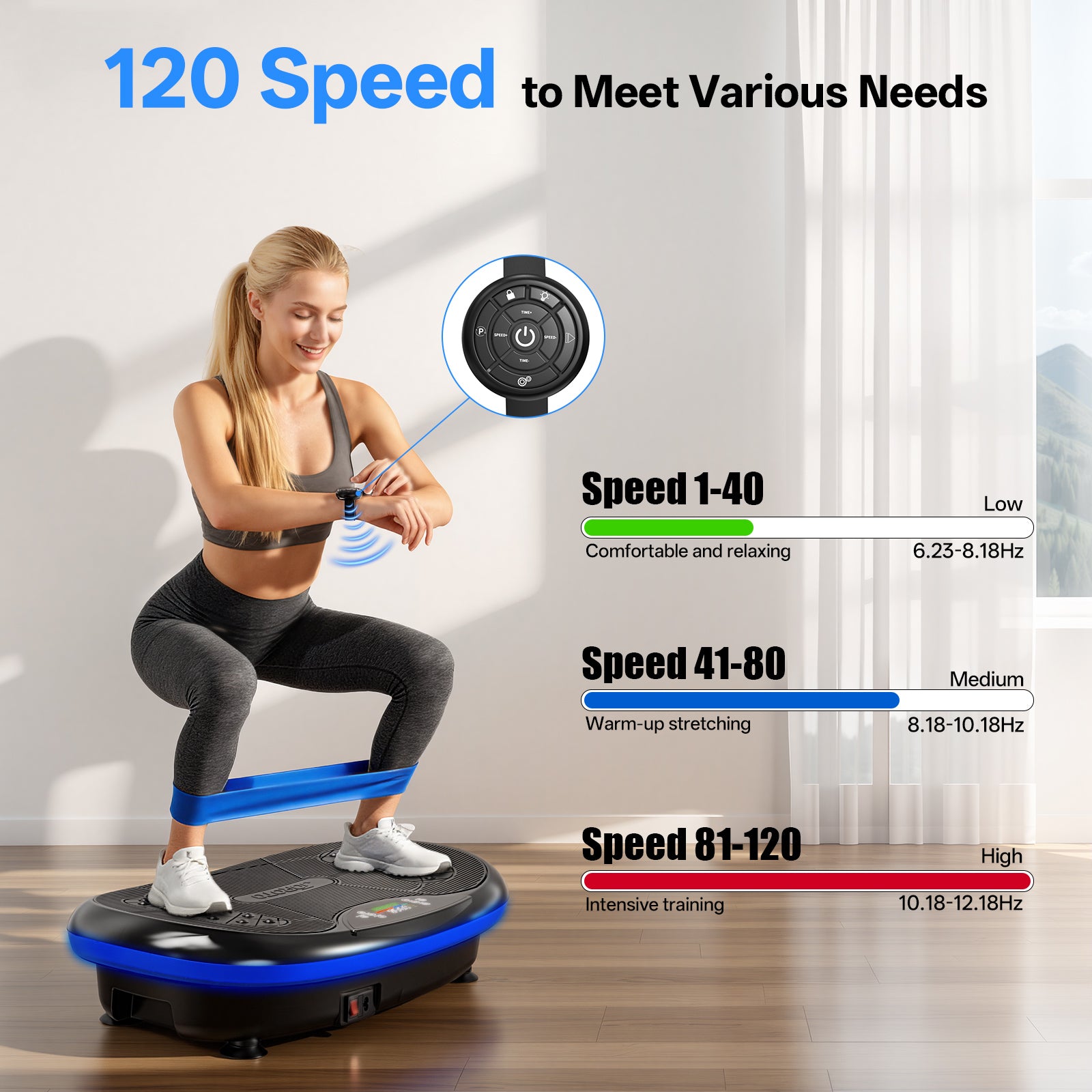 JOROTO JV80 Vibration Plate Machine – 4D Full Body Trainer with Triple Motor, App Support & Bluetooth Speaker