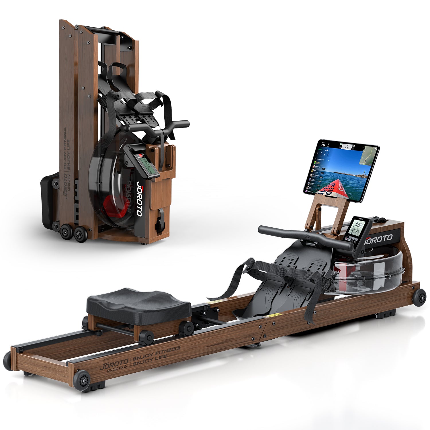 JOROTO MR280PRO Solid Oak Water Resistance Rowing Machine