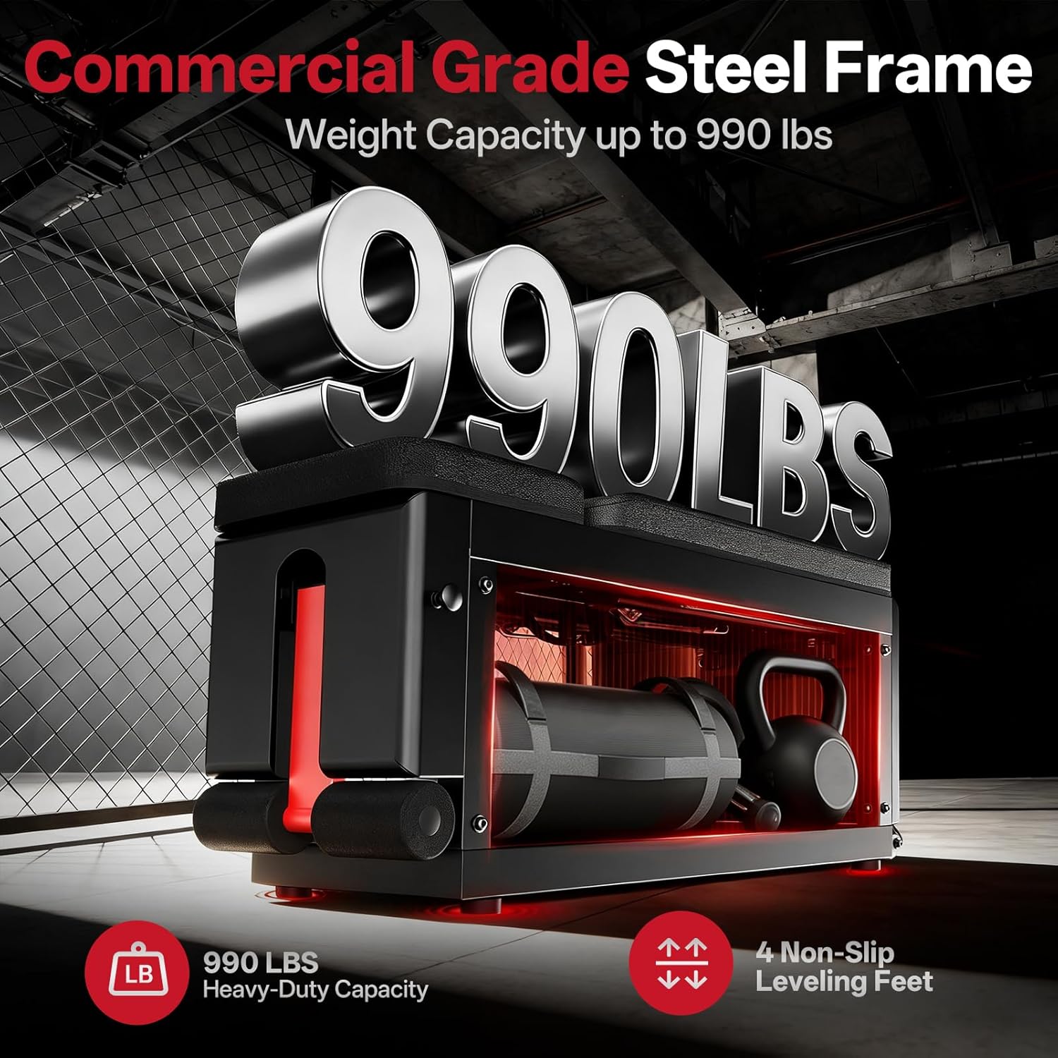 JOROTO MD85 Adjustable Bench – 990 lb, Cable Fly & Dumbbell Storage for Home Gym