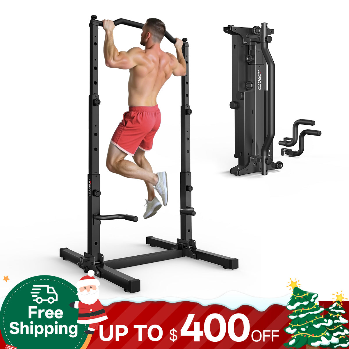 JOROTO JU30 Power Tower – Foldable Pull-Up & Dip Station