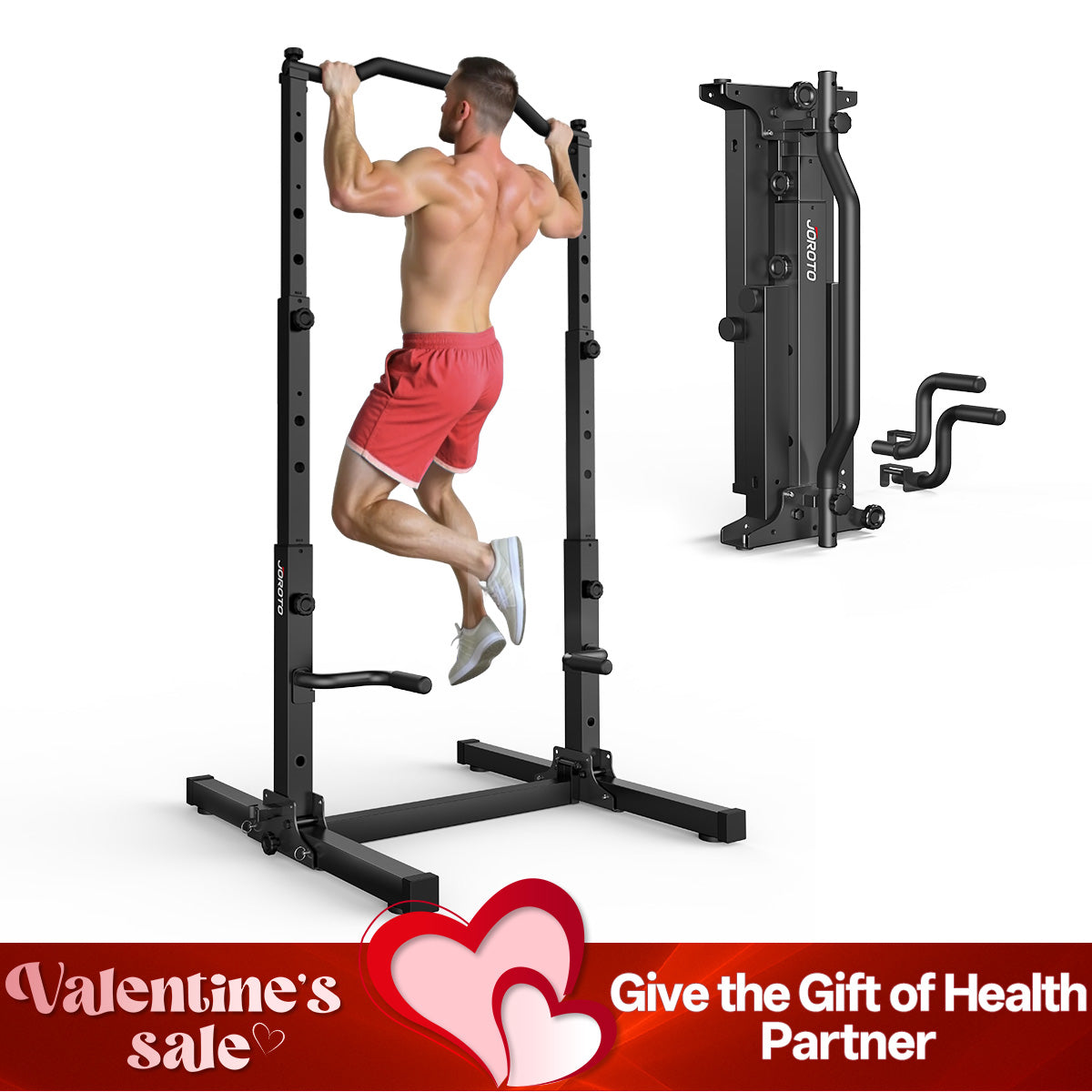 JOROTO JU30 Power Tower – Foldable Pull-Up & Dip Station