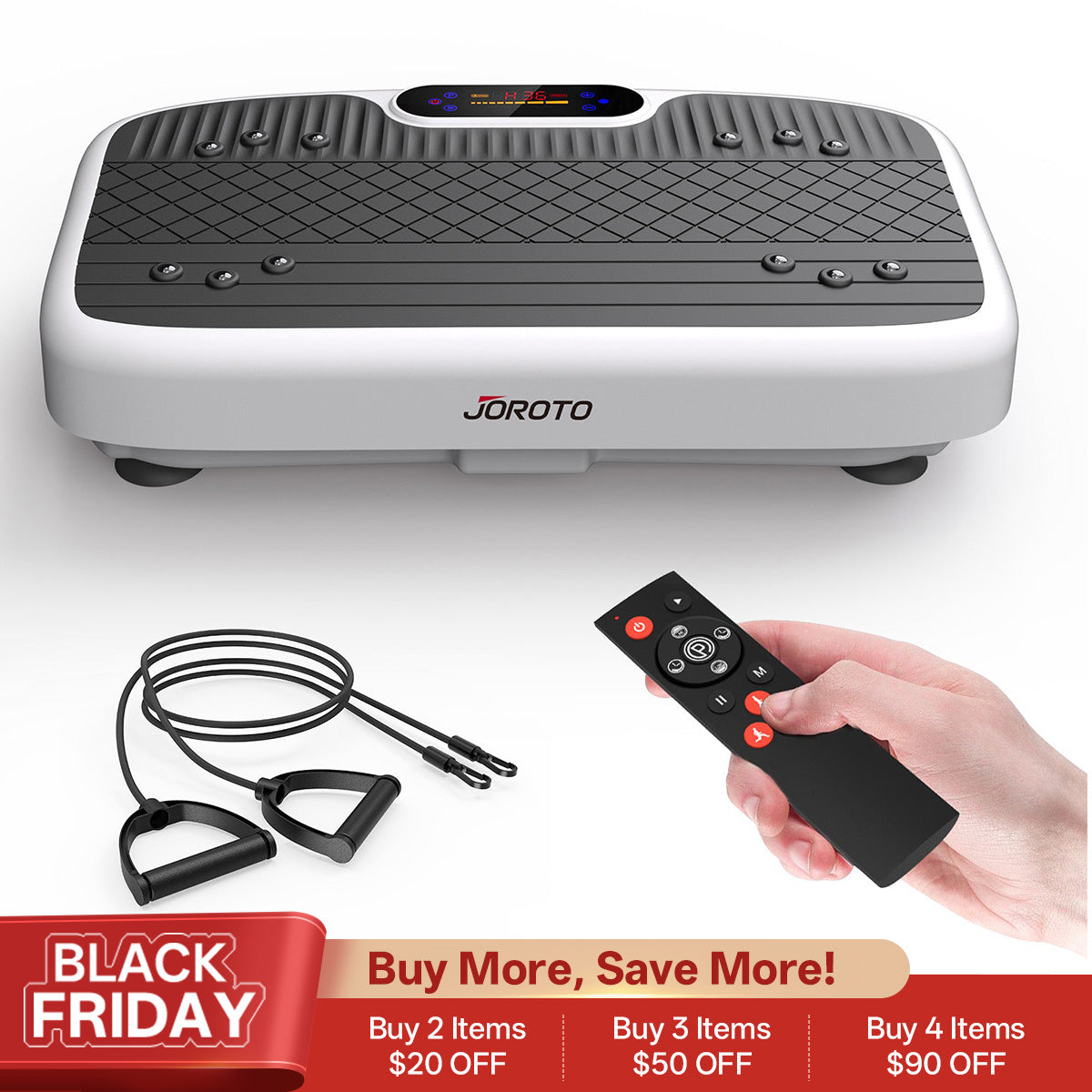 JOROTO JV35 Whole Body Vibration Plate with tension ropes