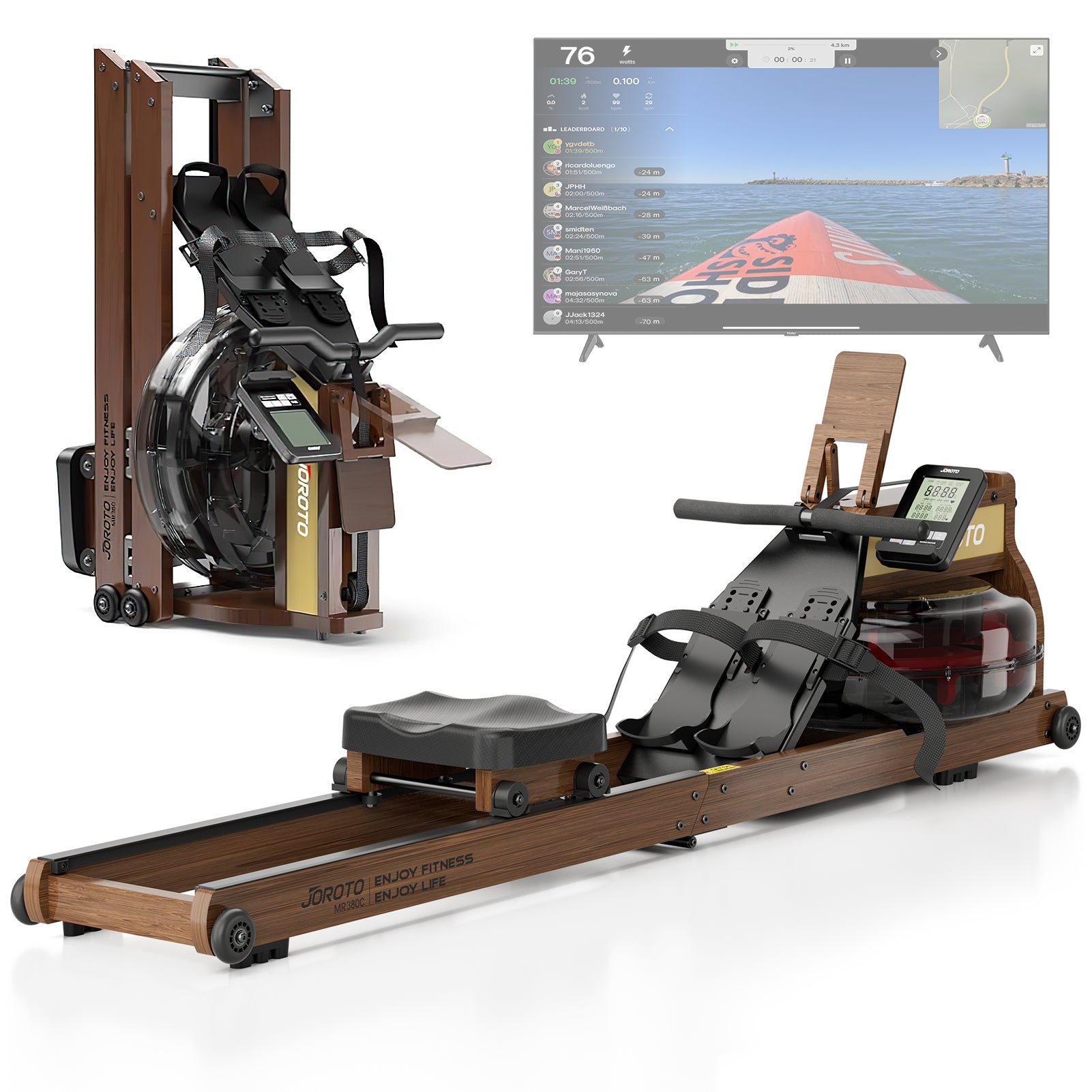 JOROTO MR380C - Water Resistance Rowing Machine in Onyx Edition