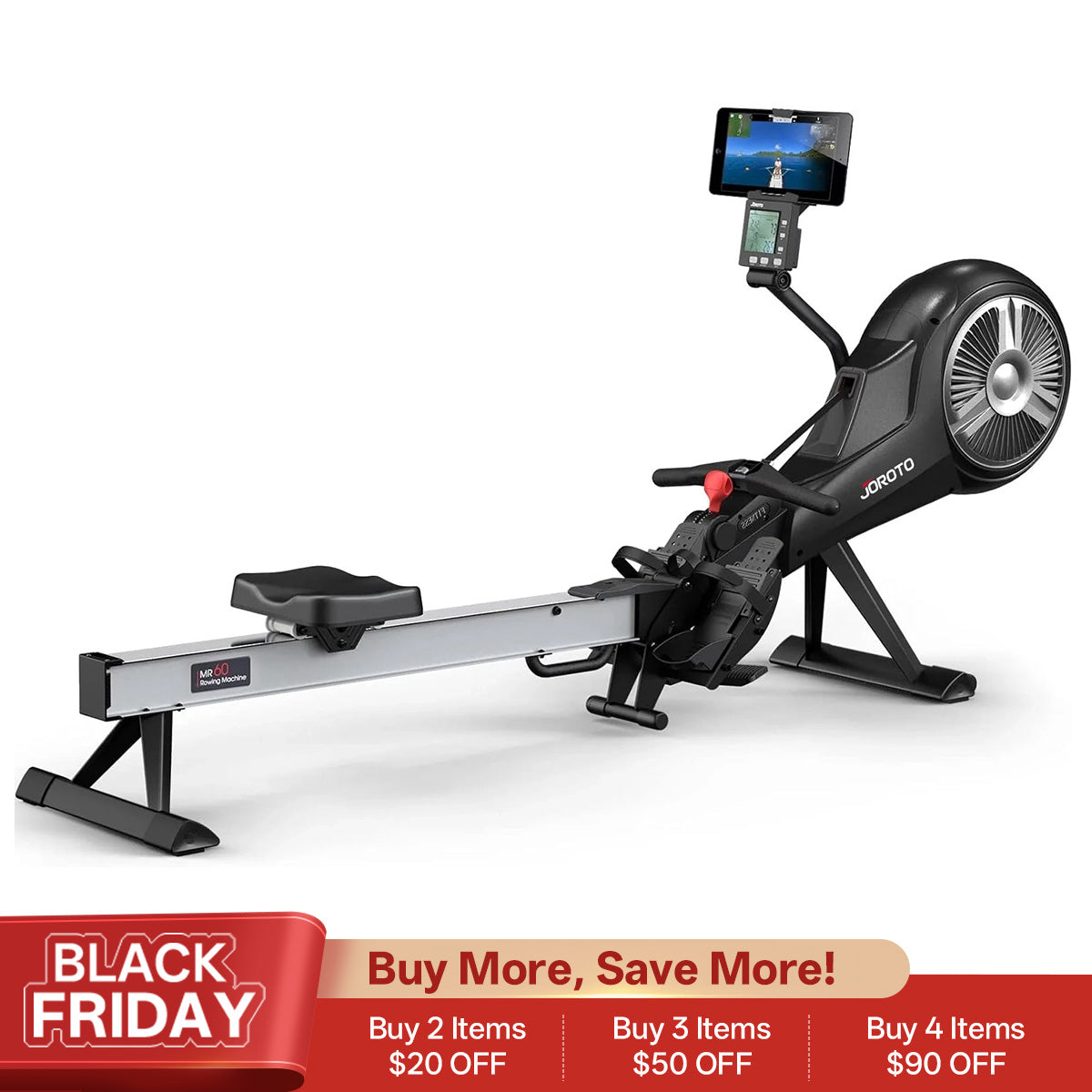 JOROTO MR60 Patented Dual Resistance Rower | Air & Magnetic