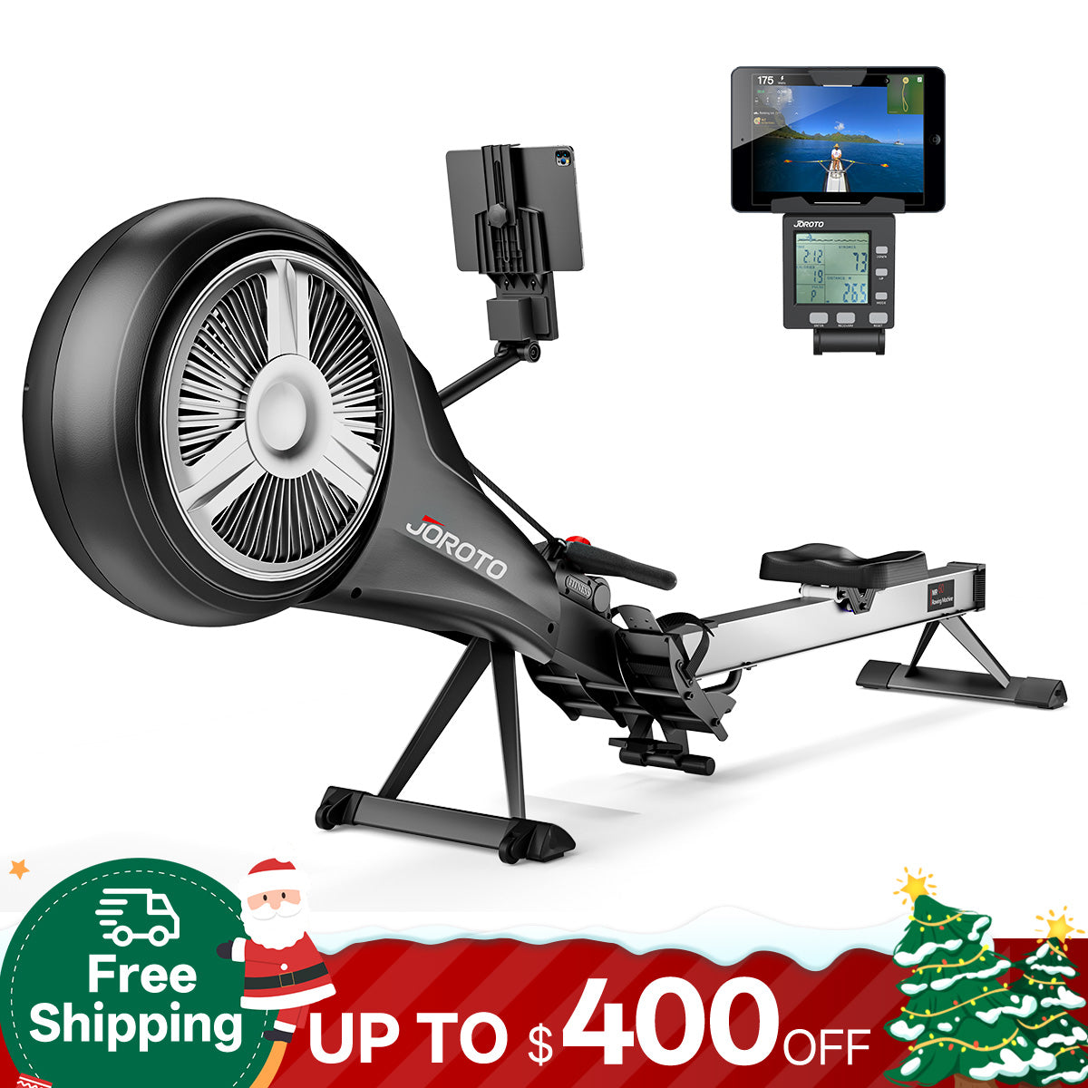 JOROTO MR60 Patented Dual Resistance Rower | Air & Magnetic