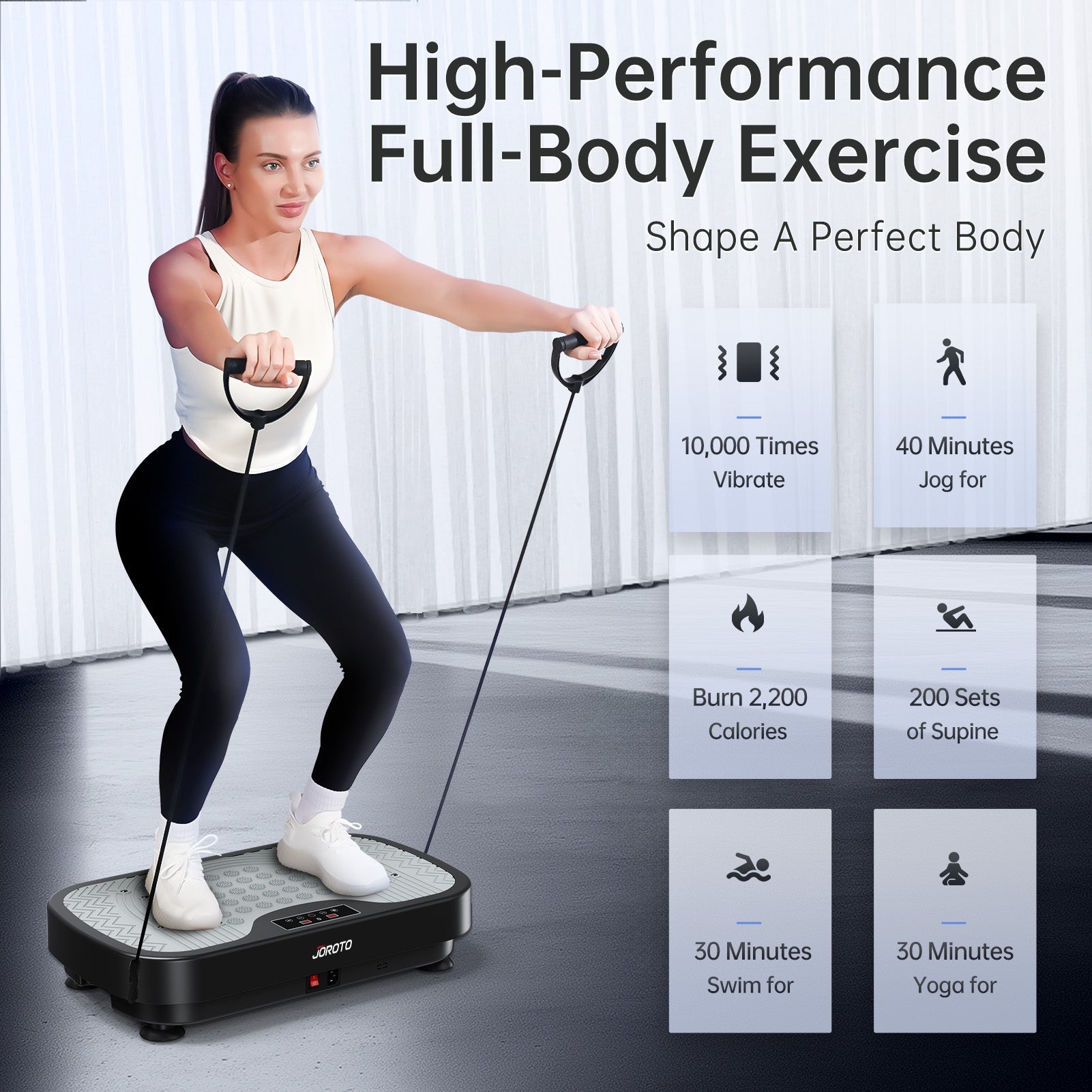 JOROTO EMS Vibration Plate for Lymphatic Drainage & Weight Loss - Jorotofitness