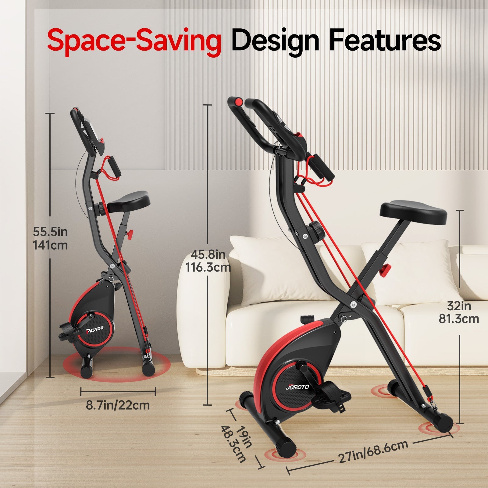 JOROTO Folding Exercise Bike – Compact, Versatile, and Built for Performance - Jorotofitness