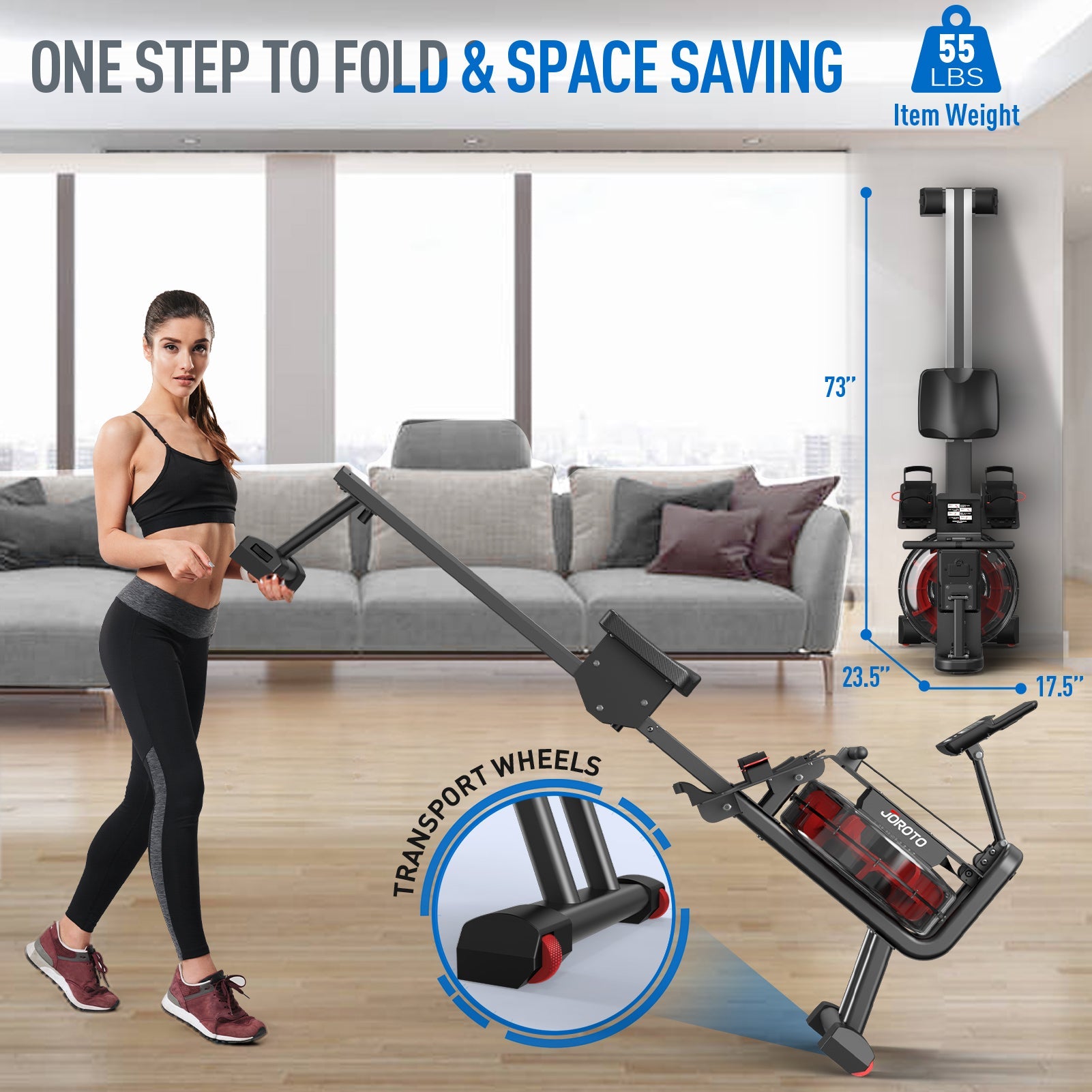 JOROTO MR23 - Foundation Water Resistance Rowing Machine - Jorotofitness
