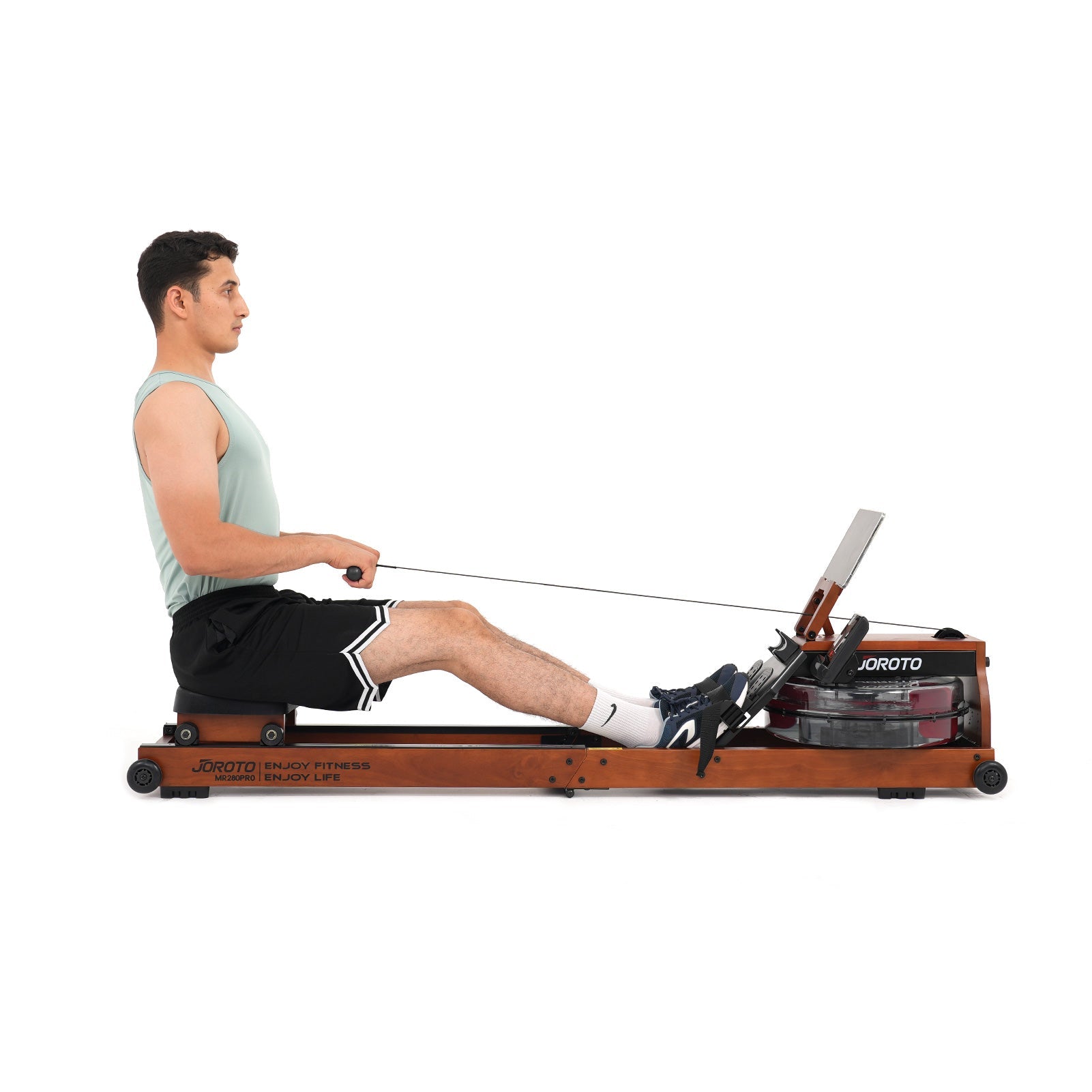 JOROTO MR280PRO Solid Oak Water Rowing Machine - Jorotofitness