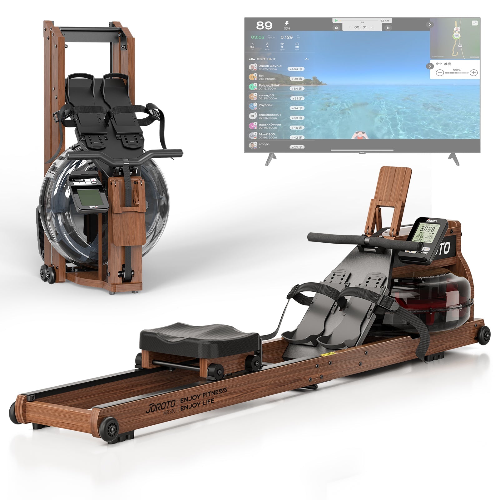 JOROTO MR380 - Luxury Experience Water Resistance Rowing Machine - Jorotofitness