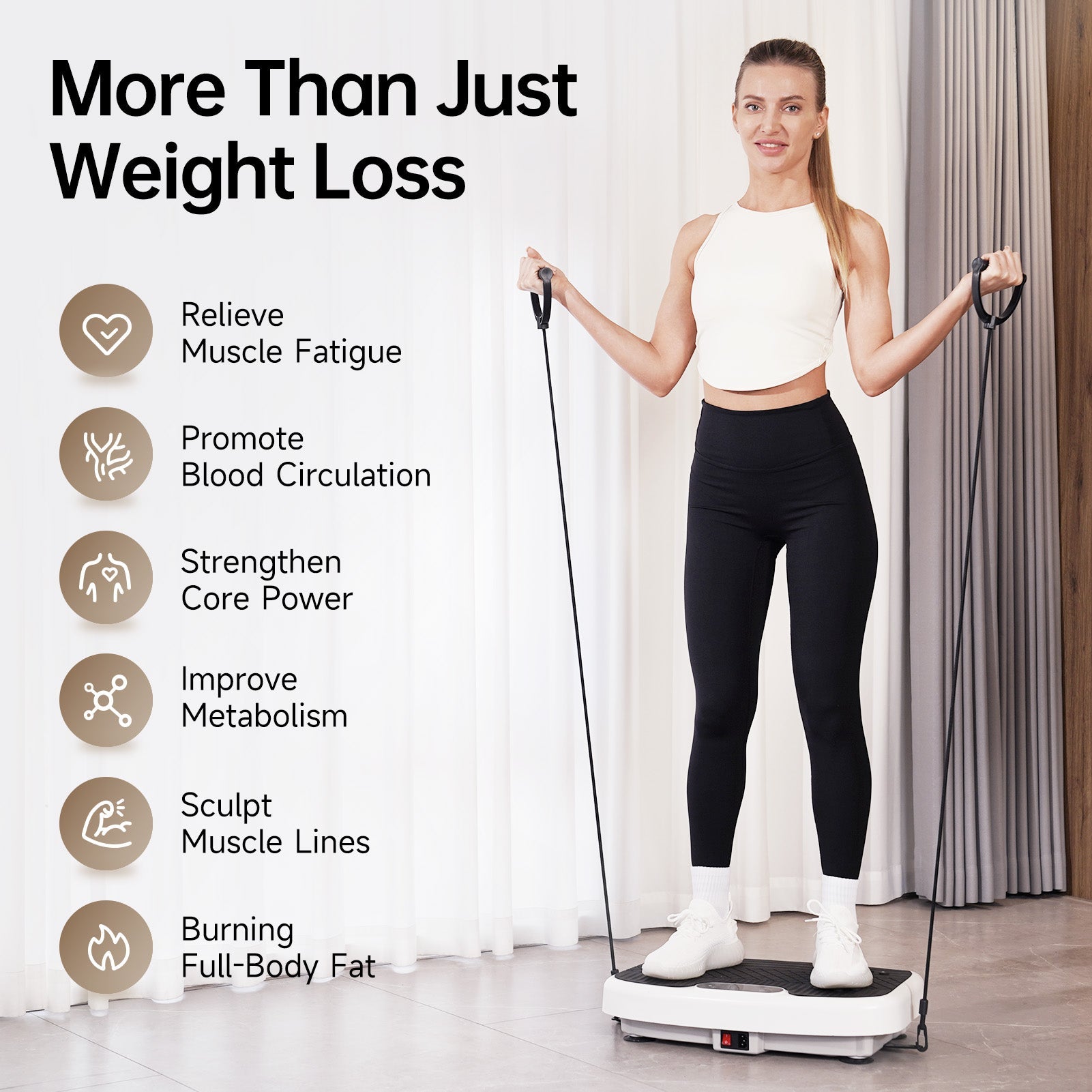 JOROTO Whole Body Vibration Plate with tension ropes - Jorotofitness