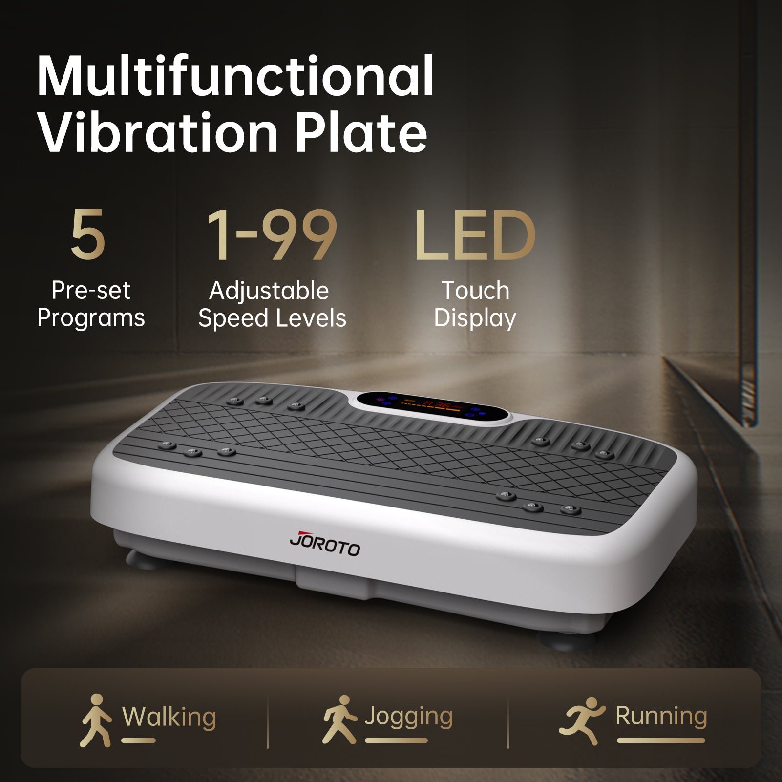 JOROTO Whole Body Vibration Plate with tension ropes - Jorotofitness