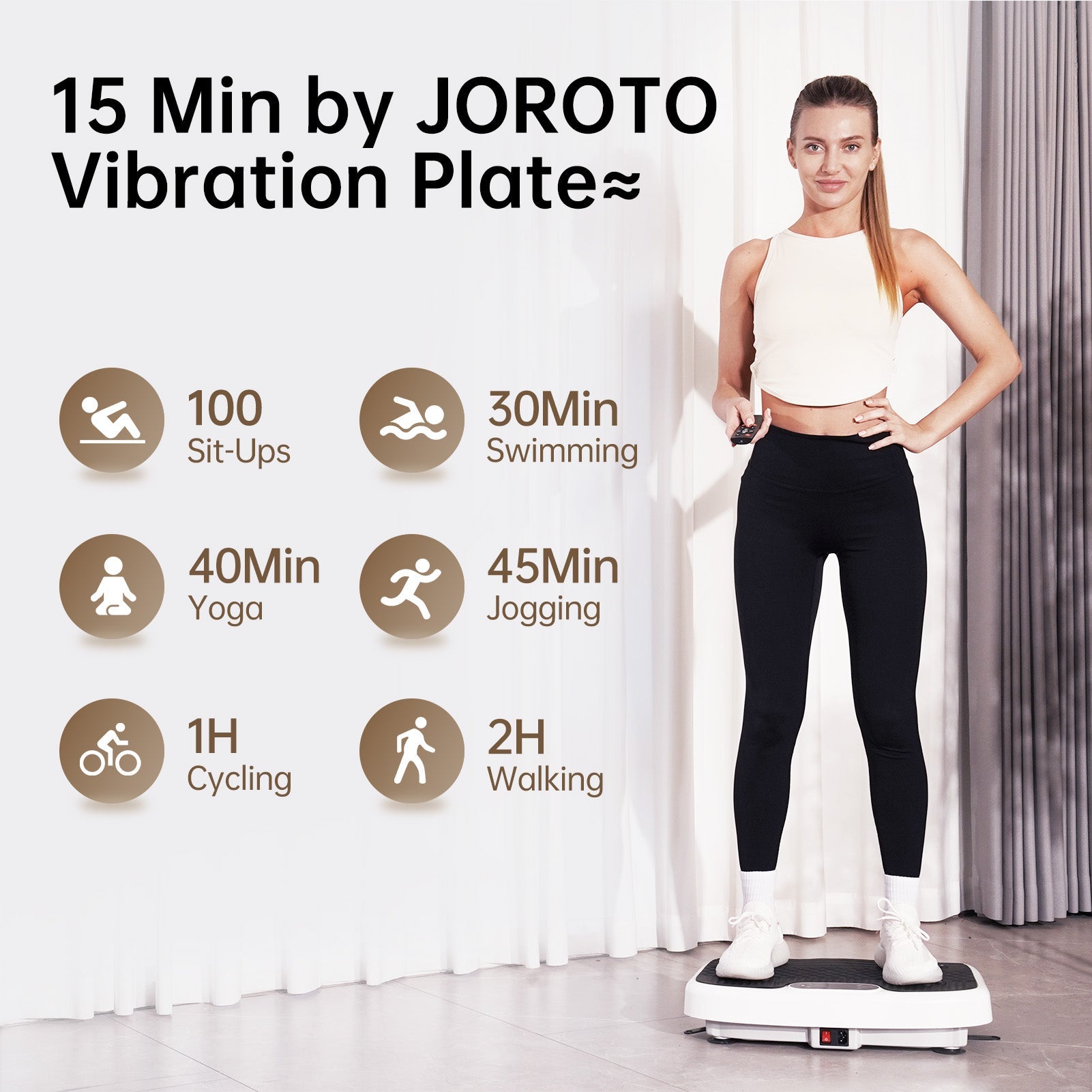 JOROTO Whole Body Vibration Plate with tension ropes - Jorotofitness