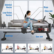 JOROTO MR23 Water Rowing Machine for Home Use, Foldable Rower Machine 300 Lbs Weight Capacity with Bluetooth Function, Ipad Holder - jorotofitness