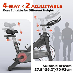 JOROTO X1P Stationary Bikes for Home - Exercise Bike with Magnetic Resistance, Indoor Cycling Bikes with Enlarged Tablet Bracket, RPM Display, Solid Heavy Flywheel, Heavy Duty Steel Material - jorotofitness