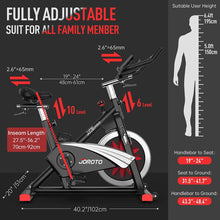 JOROTO X2PRO Bluetooth Stationary Exercise Bike Magnetic Belt Drive Indoor Cycling Bike, 300 Pounds Loads Fitness Cycle Bikes - jorotofitness