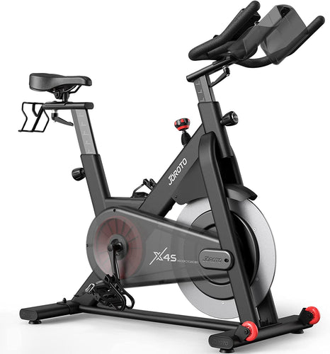 JOROTO X4S Bluetooth Exercise Bike - Indoor Cycling Bike with Readable Magnetic Resistance and Belt Drive Stationary Bikes (330 Pounds Capacity) - jorotofitness